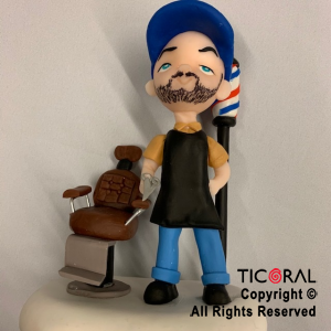ADORNO MAQUETA DE PROFESION BARBERO A. PORCELANA FRIA x 1